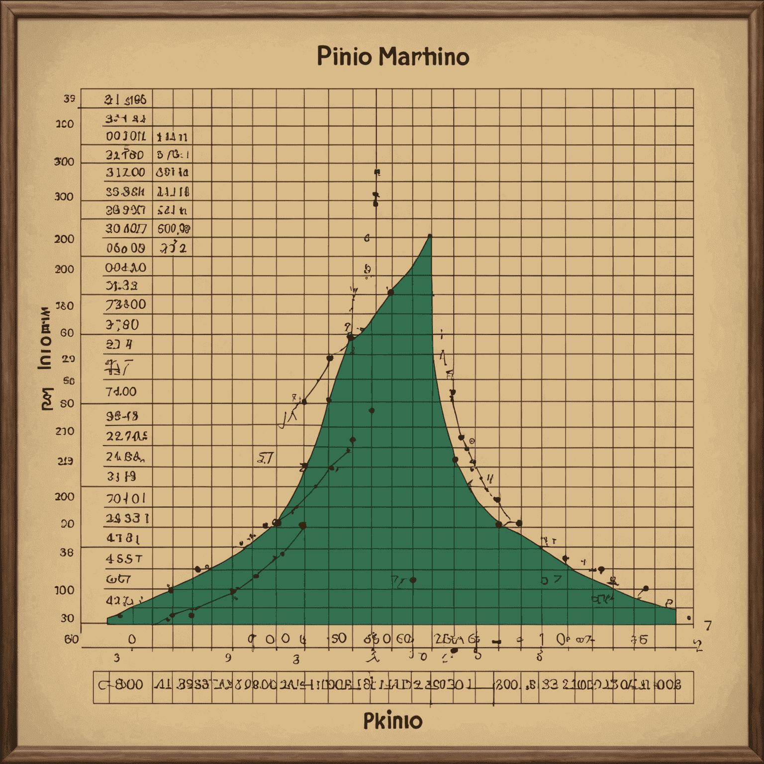 Graphique illustrant la stratégie de la martingale appliquée au Plinko sur 1win, montrant l'évolution des mises