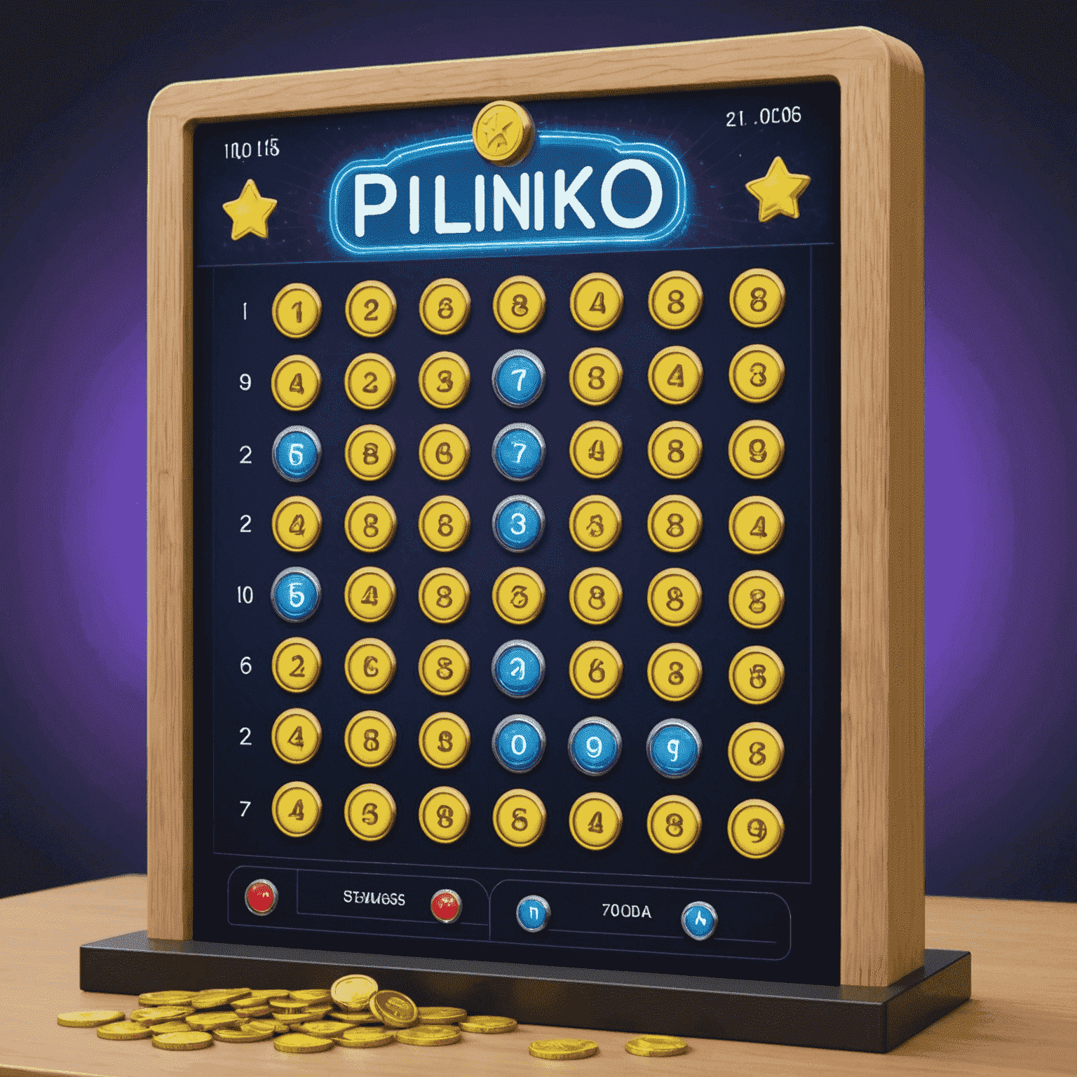 Interface de jeu Plinko en ligne sur 1win, montrant un tableau virtuel avec des jetons numériques et des gains potentiels